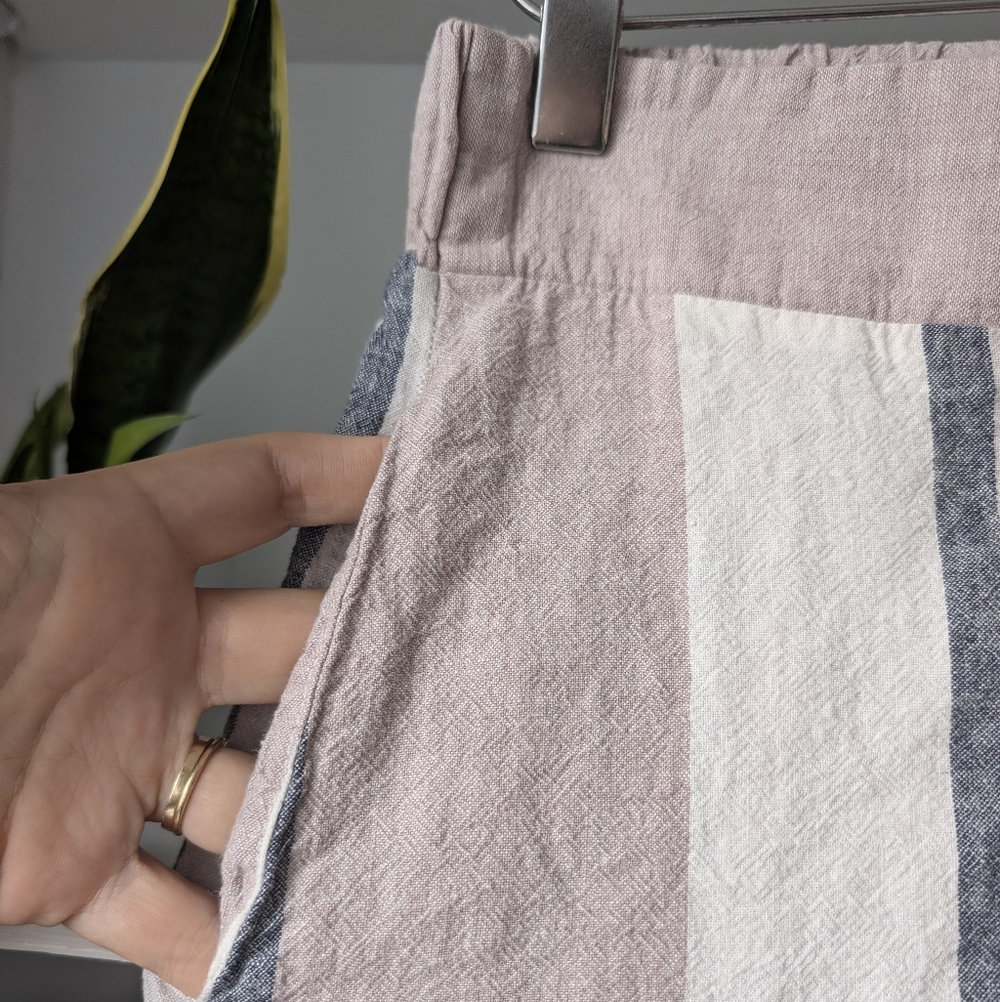 Smash + Tess Sophie Pant Cotton Linen Pastel Striped Wide-leg Cropped Size XS - Picture 5 of 12